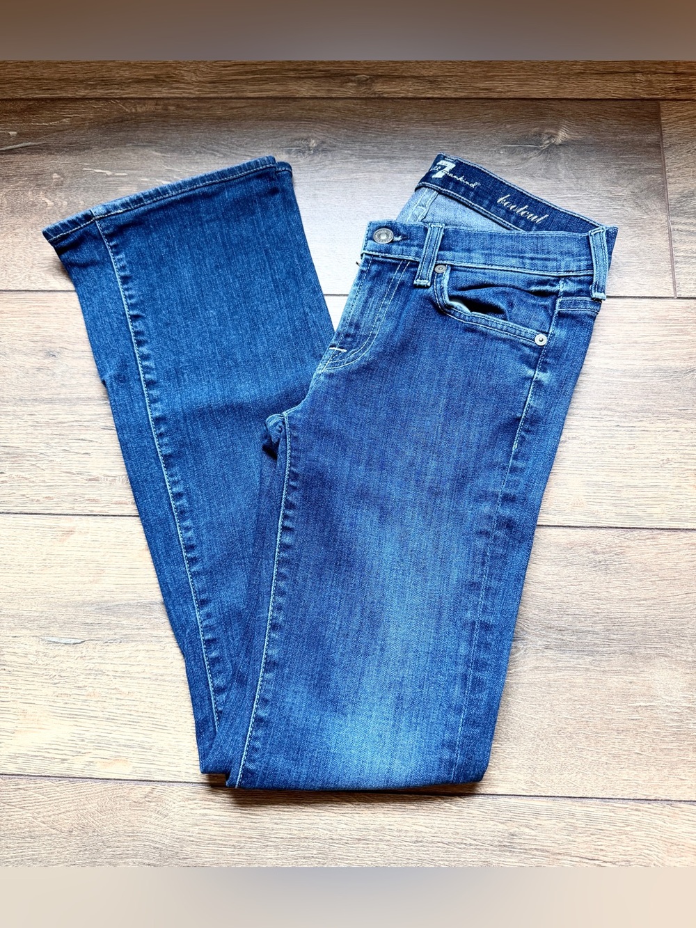 7 For All Mankind Women's Size 25 Blue Denim Boot Cut Jeans